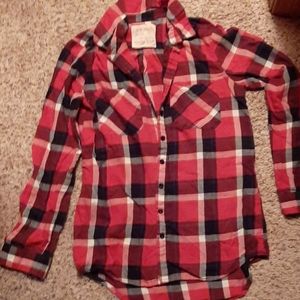 Boyfriend plaid button up top